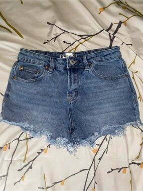 Madden Girl Medium Blue Distressed Denim Jean Shorts